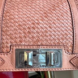 Rebecca Minkoff Woven Satchel in Rose Tan with Silver Hardware